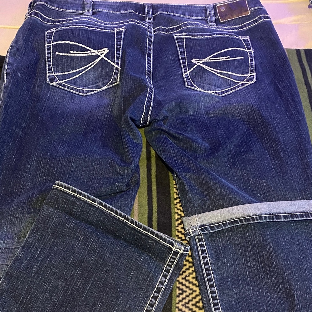 Silver Dark Blue Women's Plus Jeans